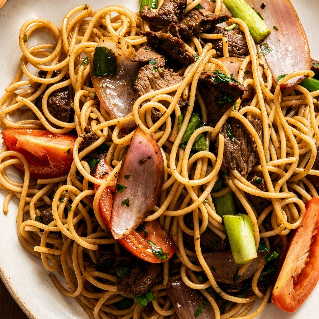 Tallarin Saltado De Carne.