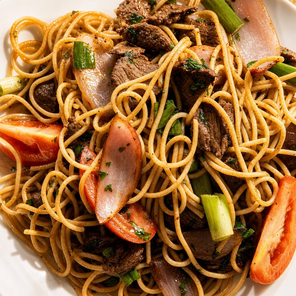 Tallarin Saltado De Carne.