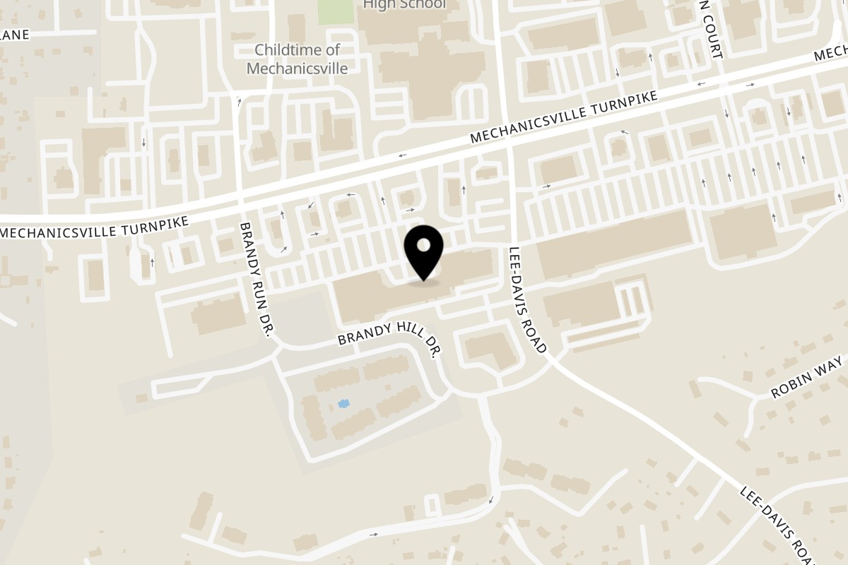 Map showing the location of Fire & Chicken Mechanicsville on 7073 Mechanicsville Tpke Unit B in Mechanicsville
