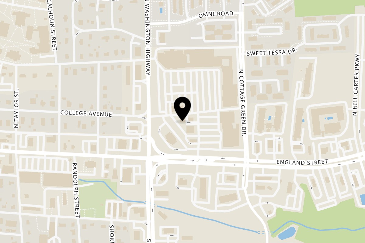 Map showing the location of Fire & Chicken Ashland on 115 N Washington Hwy in Ashland